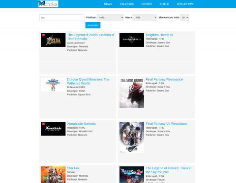 Website-Vorschau von Monokai
