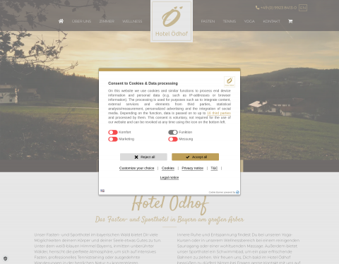 Website-Vorschau von Hotel-Oedhof.de - Bayerischer Wald