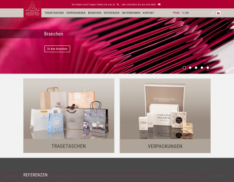 Website-Vorschau von Paolo Sandro AG - Tragetaschen
