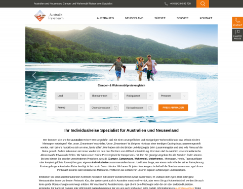 Website-Vorschau von Fernreise Spezialist Australien