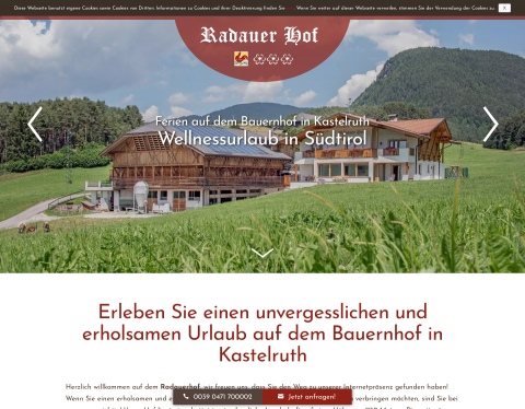 Website-Vorschau von Radauerhof in Kastelruth