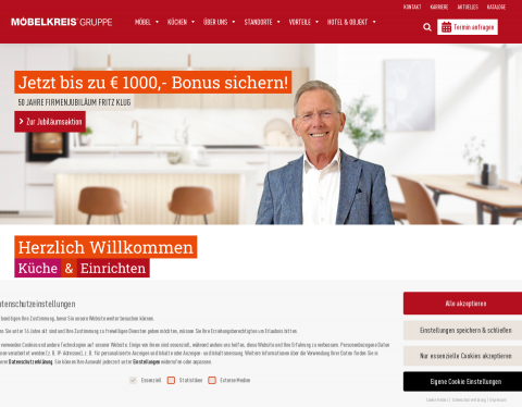 Website-Vorschau von Möbelhaus Korbach