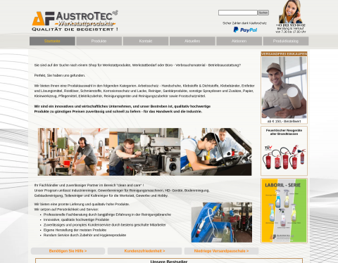 Website-Vorschau von Austrotec Werkstattprodukte