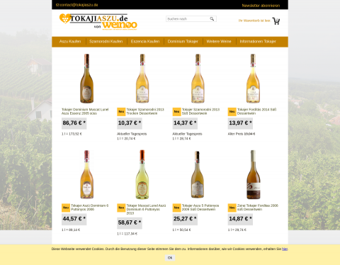 Website-Vorschau von Tokaji Aszú Deutschland