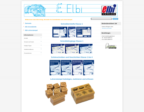 Website-Vorschau von Elbi Verlag GmbH | Schulhefte & Stempel