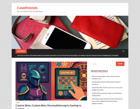 Website-Vorschau von Handyhüllen bei casefriends