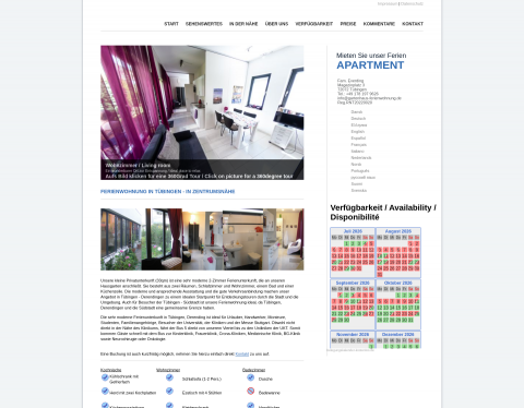 Website-Vorschau von Ferienunterkunft Tübingen