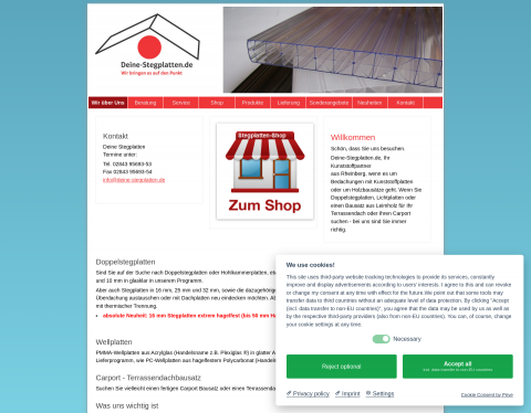 Website-Vorschau von Deine-Stegplatten - für Ihr Dach