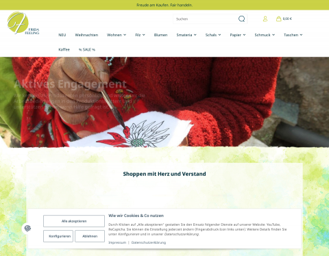 Website-Vorschau von Fridafeeling - Der Fairtrade Shop