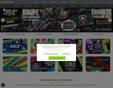 Website-Vorschau von 9-Darter | Videos und Darts-Infos