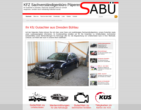 Website-Vorschau von KFZ Sachverständigenbüro Päperer