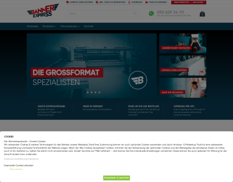 Website-Vorschau von Bannerexpress - Werbebanner