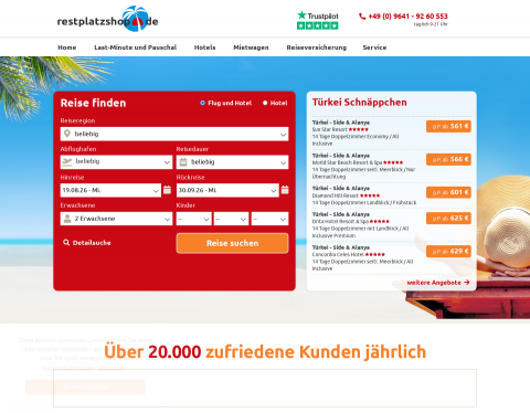 Website-Vorschau von Restplatzshop