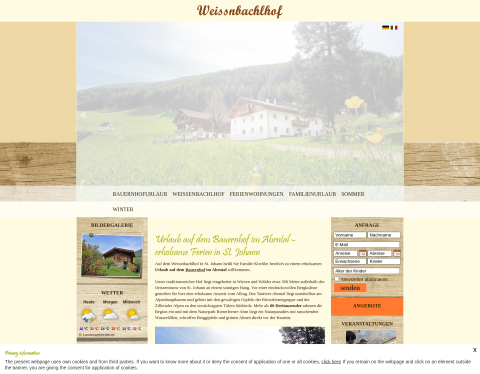 Website-Vorschau von Urlaub am Weissenbachlhof