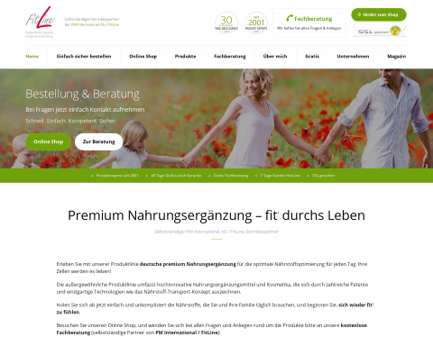 Website-Vorschau von Vitamine & Mineralien Premium-Nahrungsergänzung