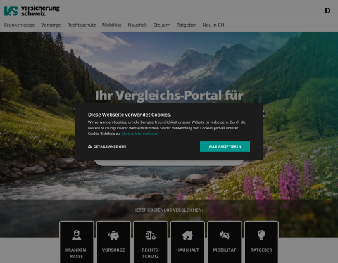 Website-Vorschau von Alles über Schweizer Versicherungen