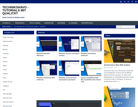 Website-Vorschau von Adobe Premiere Workshop