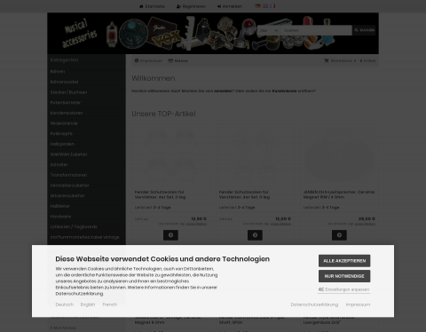 Website-Vorschau von Musikalienzubehör