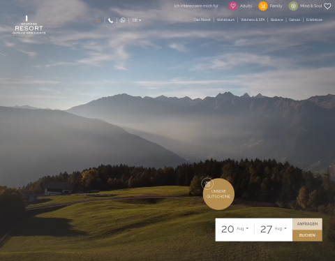 Website-Vorschau von Schenna Resort DE