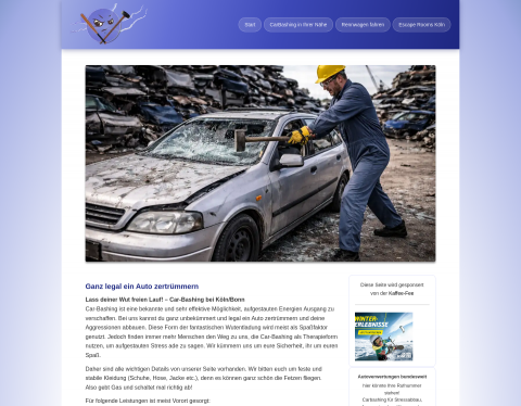 Website-Vorschau von Car-Bashing in der Nähe - Auto legal zertrümmern