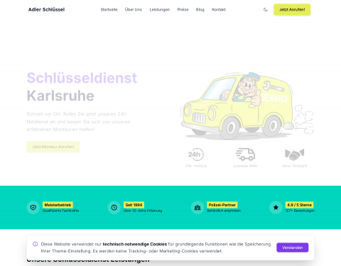 Website-Vorschau von Schlüssel- & Sicherheitstechnik Adler