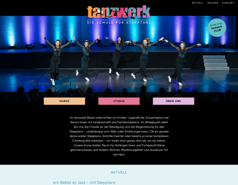 Website-Vorschau von Tanzwerk, die Schule für Steptanz
