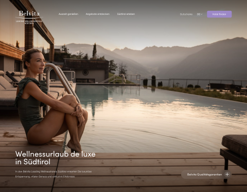 Website-Vorschau von Wellness erster Klasse in den Hotels Südtirol