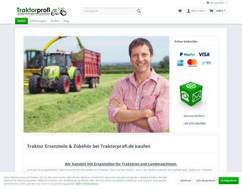 Vorschau von Onlineshop für Traktoren Ersatzteile