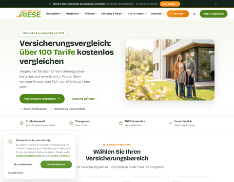 Website-Vorschau von Versicherungsvergleich