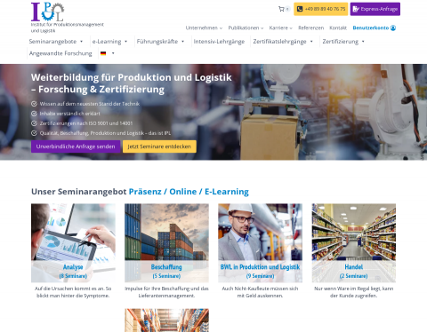Website-Vorschau von Institut für Produktionsmanagement und Logistik