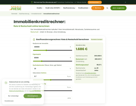 Vorschau von Immobilienkreditrechner