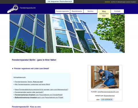 Website-Vorschau von Fensterreparaturen in Berlin/Brandenburg