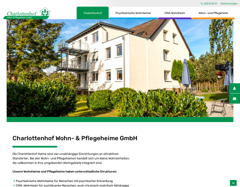 Website-Vorschau von Charlottenhof Altenheim und  Wohnheim