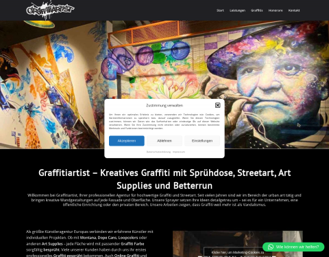 Website-Vorschau von Graffitiartist