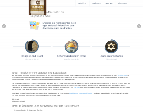 Website-Vorschau von Städte und Regionen in Israel
