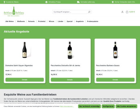 Website-Vorschau von Weinhandel Schlau & Schlau