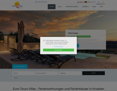 Website-Vorschau von Eurotours Villas