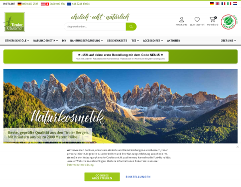 Website-Vorschau von Tiroler Kräuterhof