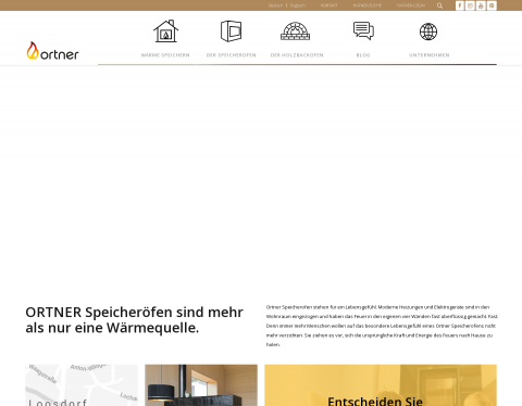Website-Vorschau von Ortner Speicherofen