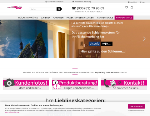 Website-Vorschau von Onlineshop für Heimtextilien