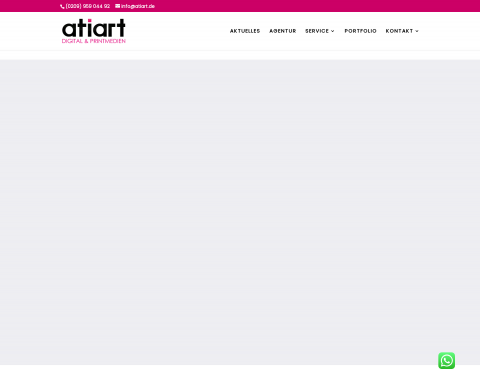 Website-Vorschau von atiart - Werbeagentur für Digital und Printmedien