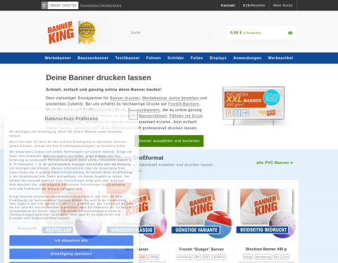 Website-Vorschau von Banner-King Werbebanner