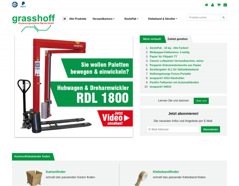 Website-Vorschau von Grasshoff Verpackungssysteme Maintal GmbH