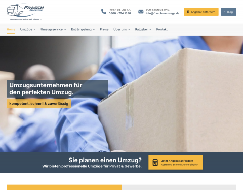 Website-Vorschau von Frasch Umzüge