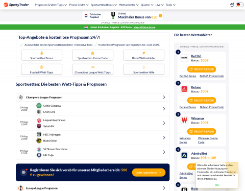 Website-Vorschau von Fussballwetten sportytrader.de