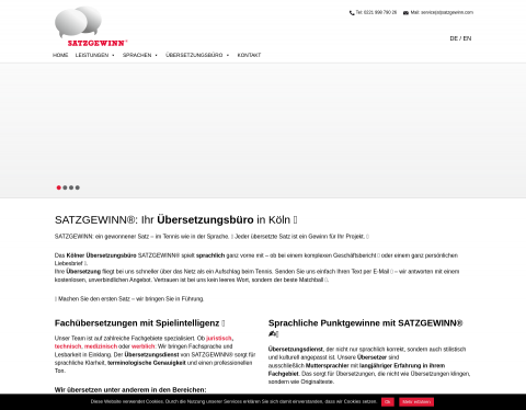 Website-Vorschau von Übersetzungsbüro Satzgewinn