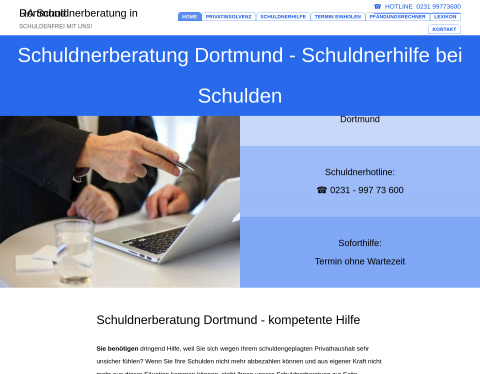 Website-Vorschau von Schuldnerberatung Dortmund Hilfe bei Schulden