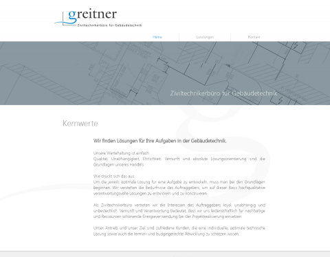 Website-Vorschau von Greitner Ziviltechnikerbüro für Gebäudetechnik