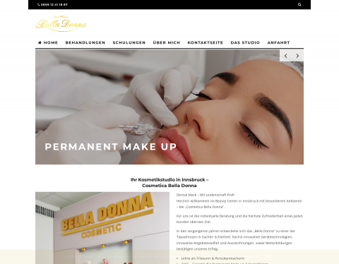 Website-Vorschau von Cosmetica Bella Donna - Denise Mark