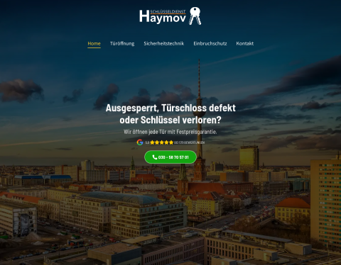 Website-Vorschau von Schlüsseldienst Haymov